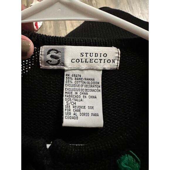 Vtg Studio Collection Christmas Holiday Sweater Cardigan Y2K Size Small Candles - Picture 8 of 9